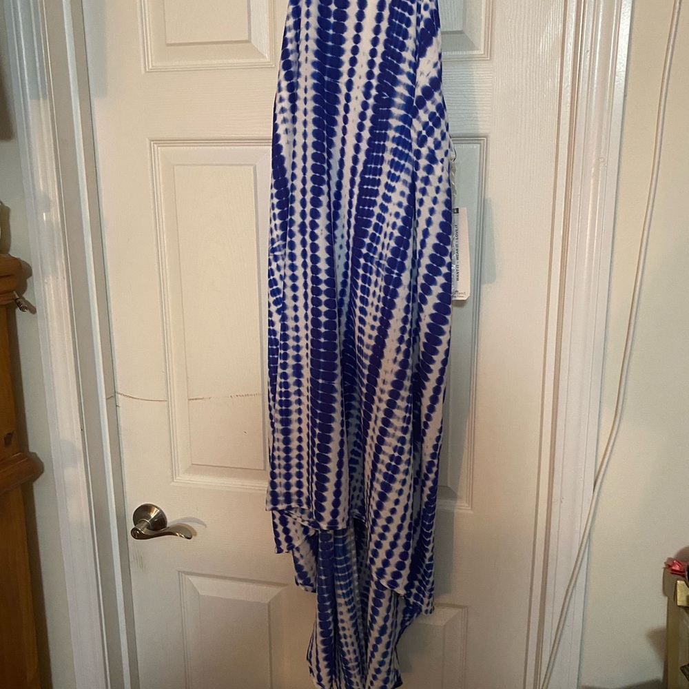 Almost Famous Blue and White Tie-Dye Maxi Dress